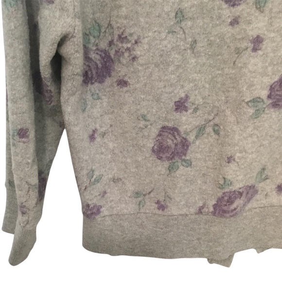 Grey Cardigan with Purple Flowers - Picture 3 of 8